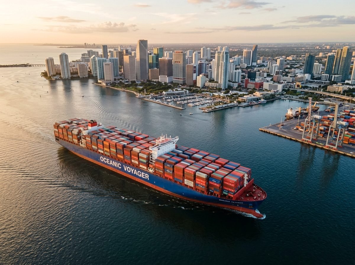 Cargo Container Ship Coastal Port